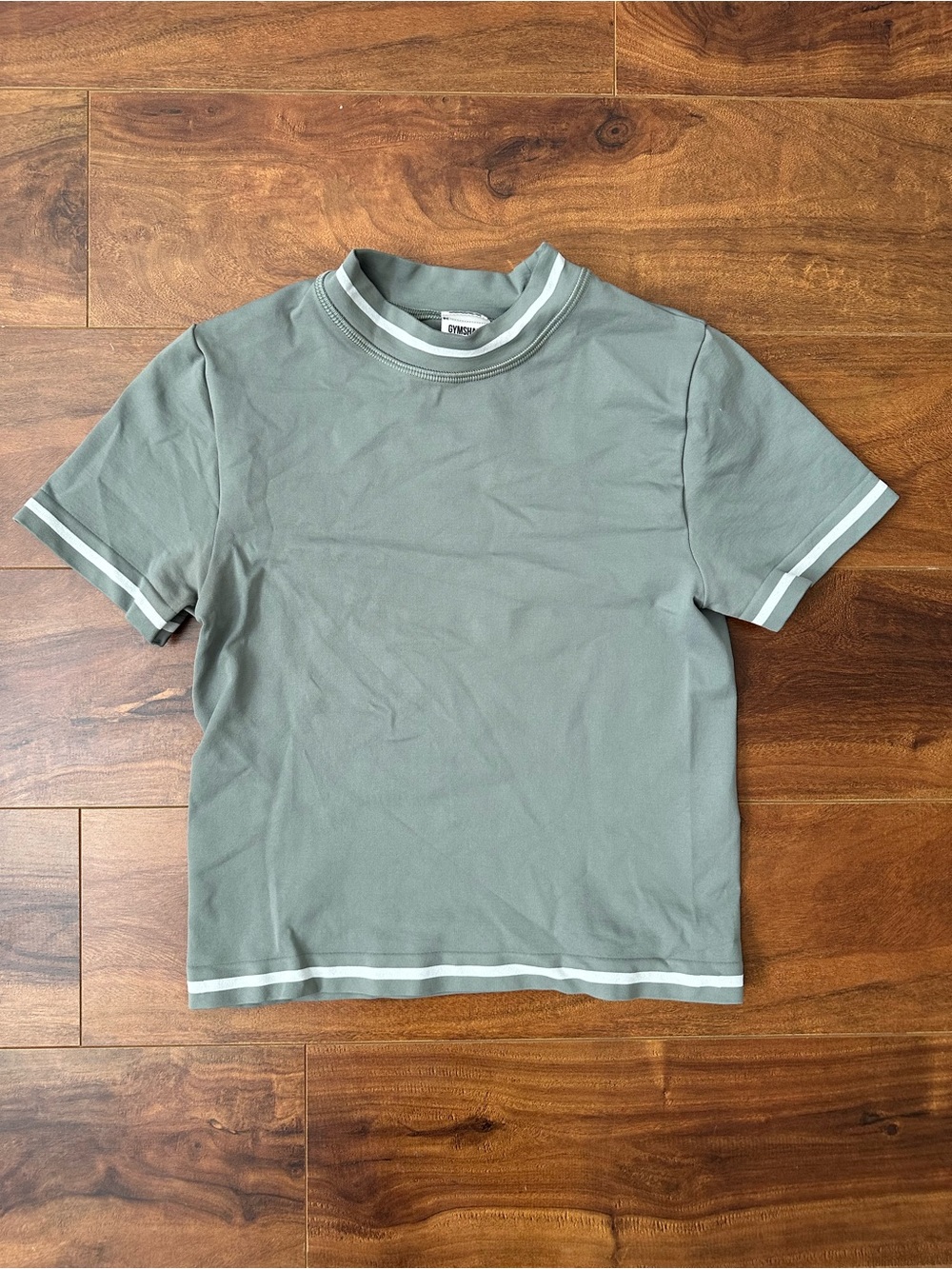 Gymshark Tee in Sage with White Trim